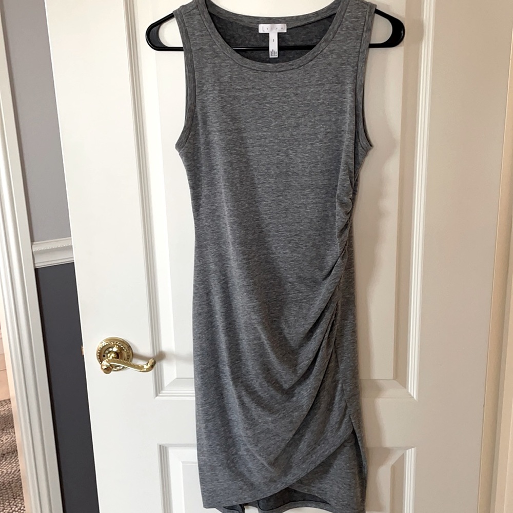 Ruched Bodycon Dress Heathered Grey